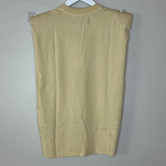 Sandrine Rose Oversized Shoulder Pad Crew Neck T-Shirt Sunflower Women XS NWT - Picture 3 of 9